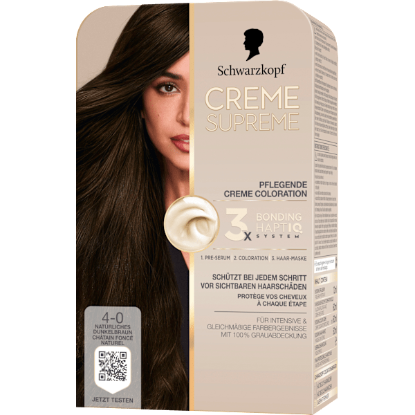 Haarfarbe 4-0 Natürliches Dunkelbraun Schwarzkopf CREME SUPREME