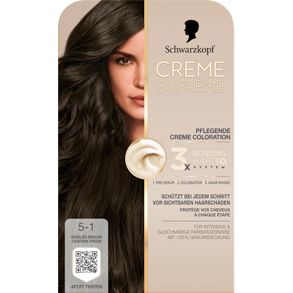 Haarfarbe 5-1 Kühles Braun Schwarzkopf CREME SUPREME