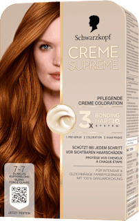 Haarfarbe 7-7 Dunkles Kupferblond Schwarzkopf CREME SUPREME