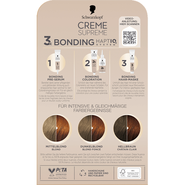 Haarfarbe 7-7 Dunkles Kupferblond Schwarzkopf CREME SUPREME