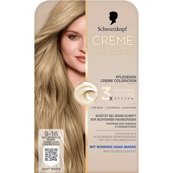 Haarfarbe 9-16 Helles kühles Blond Schwarzkopf CREME SUPREME