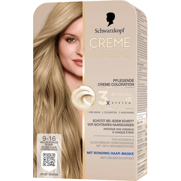 Haarfarbe 9-16 Helles kühles Blond Schwarzkopf CREME SUPREME