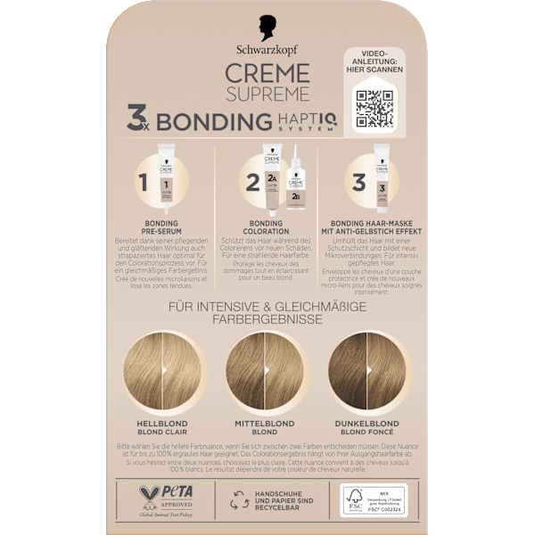 Haarfarbe 9-16 Helles kühles Blond Schwarzkopf CREME SUPREME