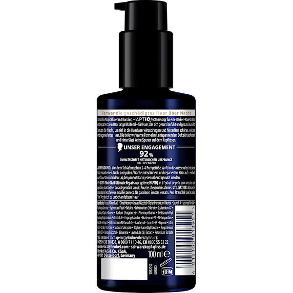Haarkur Night Elixier Ultimate Repair Schwarzkopf GLISS