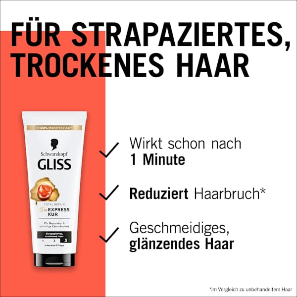 Haarkur Total Repair 1 Min Express-Kur  Schwarzkopf GLISS
