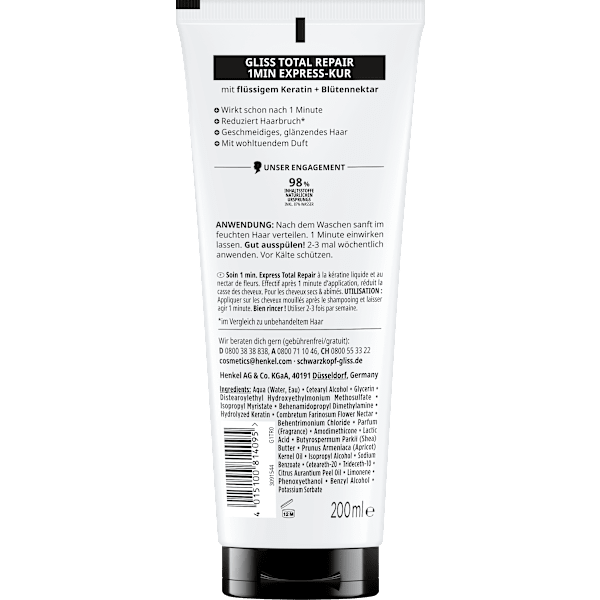 Haarkur Total Repair 1 Min Express-Kur  Schwarzkopf GLISS