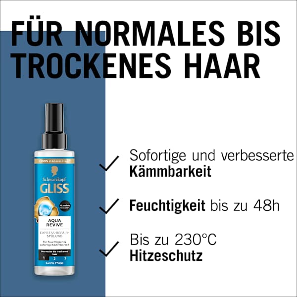 Sprüh-Conditioner Express-Repair Aqua Revive Schwarzkopf GLISS