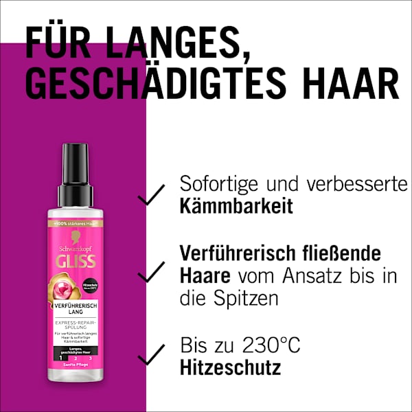 Sprüh-Conditioner Express-Repair Verführerisch Lang Schwarzkopf GLISS