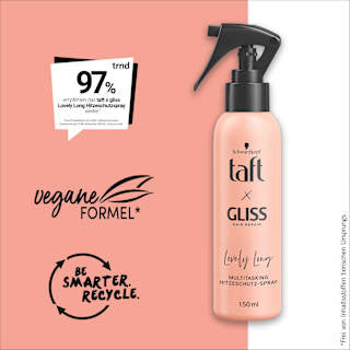 Hitzeschutzspray taft x Gliss Lovely Long Schwarzkopf taft