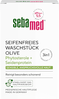 seifenfreies Waschstück mit Olivenöl sebamed