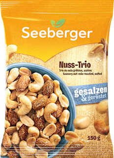 Nussmischung, Nuss-Trio geröstet & gesalzen Seeberger