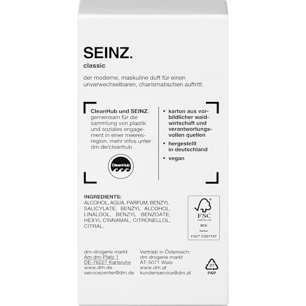 Classic Eau de Toilette  SEINZ.