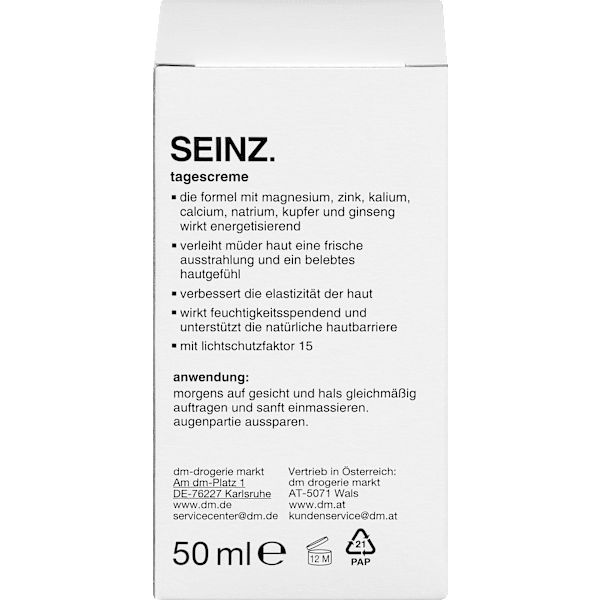 Gesichtscreme energy effect LSF 15 SEINZ.