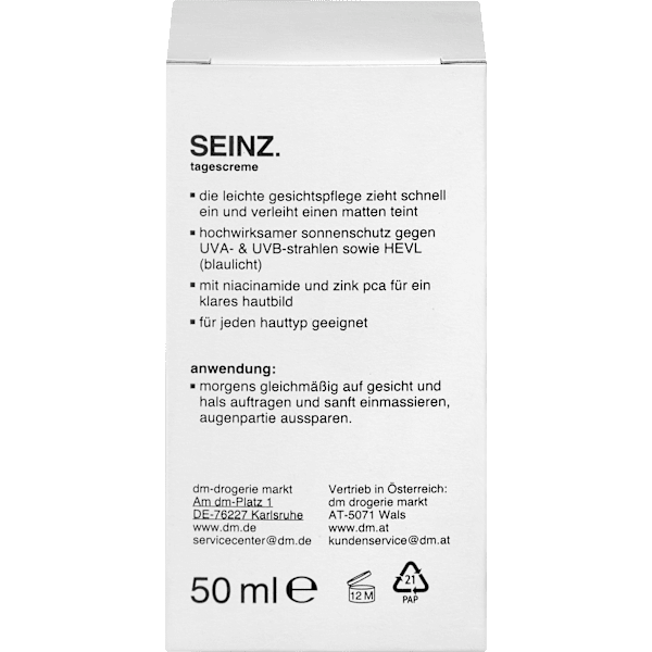 Gesichtscreme matt effect LSF 50 SEINZ.