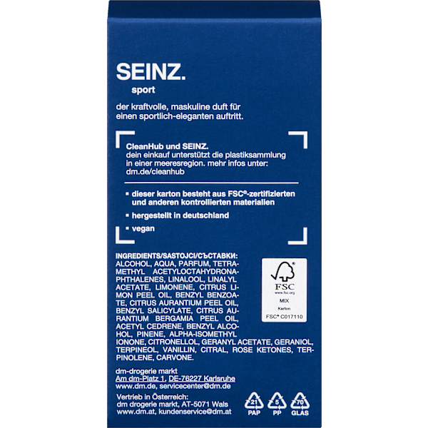 Sport Eau de Toilette SEINZ.