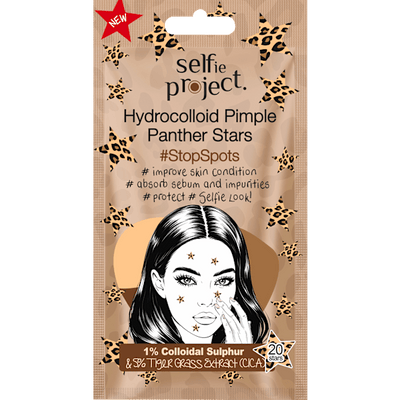 Selfie Project Anti-Pimple Patches Hydrocolloid Pimple Panther Stars, 20 pcs