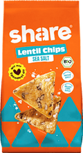 Linsenchips, gesalzen mit schwarzem Reis share