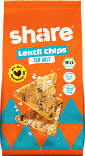 Linsenchips, gesalzen mit schwarzem Reis share