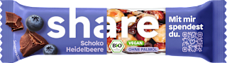 Nussriegel, Schoko Heidelbeere share