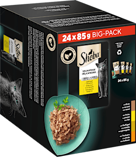 Nassfutter Katze Delikatessen - Geflügel Variation, Multipack (24x85 g) Sheba