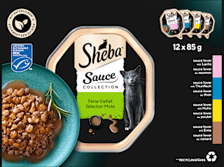 Nassfutter Katze feine Vielfalt in Sauce, Multipack (12x85 g) Sheba