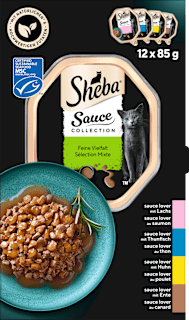 Nassfutter Katze feine Vielfalt in Sauce, Multipack (12x85 g) Sheba