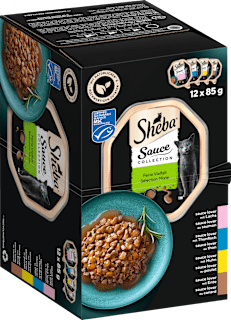 Nassfutter Katze feine Vielfalt in Sauce, Multipack (12x85 g) Sheba