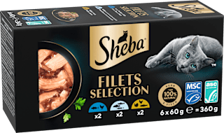 Nassfutter Katze Filets mit Geflügel & Fisch, Multipack (6x60 g) Sheba