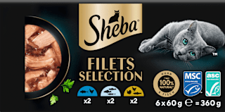 Nassfutter Katze Filets mit Geflügel & Fisch, Multipack (6x60 g) Sheba