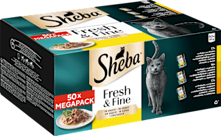 Nassfutter Katze Geflügel in Sauce, fresh & fine Megapack (50x50 g) Sheba