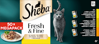 Nassfutter Katze Geflügel in Sauce, fresh & fine Megapack (50x50 g) Sheba