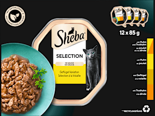 Nassfutter Katze Geflügel Variation in Sauce, Selection Multipack (12x85 g) Sheba