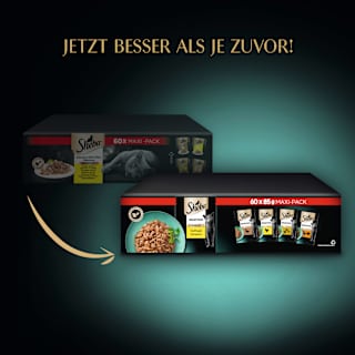 Nassfutter Katze Geflügel Variation, Mini Filets in Sauce, Selection Maxipack (60x85 g) Sheba