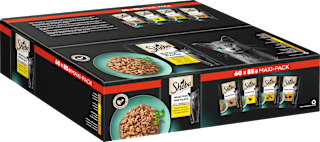 Nassfutter Katze Geflügel Variation, Mini Filets in Sauce, Selection Maxipack (60x85 g) Sheba
