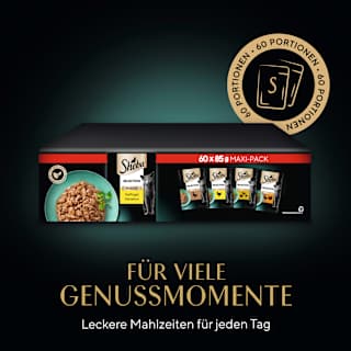 Nassfutter Katze Geflügel Variation, Mini Filets in Sauce, Selection Maxipack (60x85 g) Sheba
