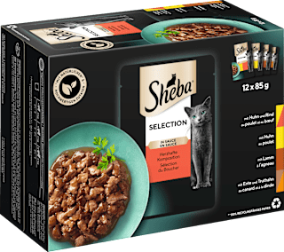 Nassfutter Katze, herzhafte Komposition - Selection in Sauce, Multipack (12x85 g) Sheba