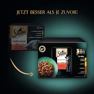 Nassfutter Katze, herzhafte Komposition - Selection in Sauce, Multipack (12x85 g) Sheba