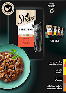 Nassfutter Katze, herzhafte Komposition - Selection in Sauce, Multipack (12x85 g) Sheba