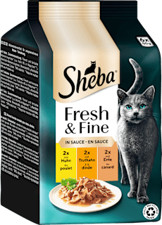 Nassfutter Katze mit Huhn, Truthahn & Ente, fresh & fine, Multipack (6x50 g) Sheba