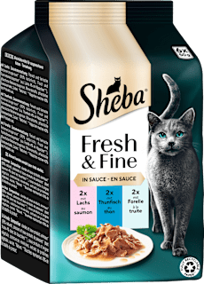 Nassfutter Katze mit Lachs, Thunfisch & Forelle, fresh & fine, Multipack (6x50 g) Sheba