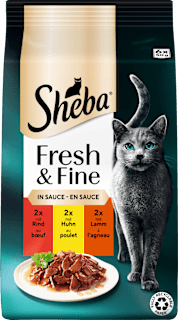Nassfutter Katze mit Rind, Huhn & Lamm, fresh & fine, Multipack (6x50 g) Sheba
