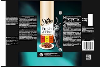 Nassfutter Katze mit Rind, Huhn & Lamm, fresh & fine, Multipack (6x50 g) Sheba