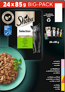 Nassfutter Katze Selection in Sauce - feine Vielfalt, Bigpack (24x85 g) Sheba
