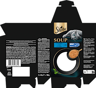 Nassfutter Katze Soup mit Thunfisch, Multipack (4x40 g) Sheba
