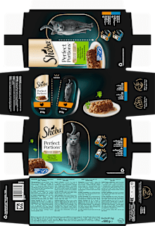 Nassfutter Katze Truthahn & Thunfisch in Sauce, perfect portions - feine Vielfalt, Multipack (16x37,5 g) Sheba