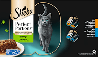 Nassfutter Katze Truthahn & Thunfisch in Sauce, perfect portions - feine Vielfalt, Multipack (16x37,5 g) Sheba