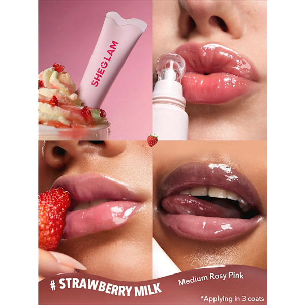 Lipgloss Care Crystal Glaze Strawberry Milk SHEGLAM