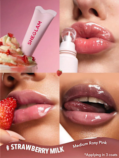 Lipgloss Care Crystal Glaze Strawberry Milk SHEGLAM