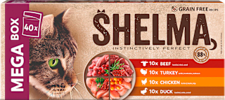Nassfutter Katze Megapack (40x85 g) Shelma