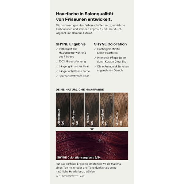 Haarfarbe 5/54 Lisbon Dunkelrot Mahagoni SHYNE Professional